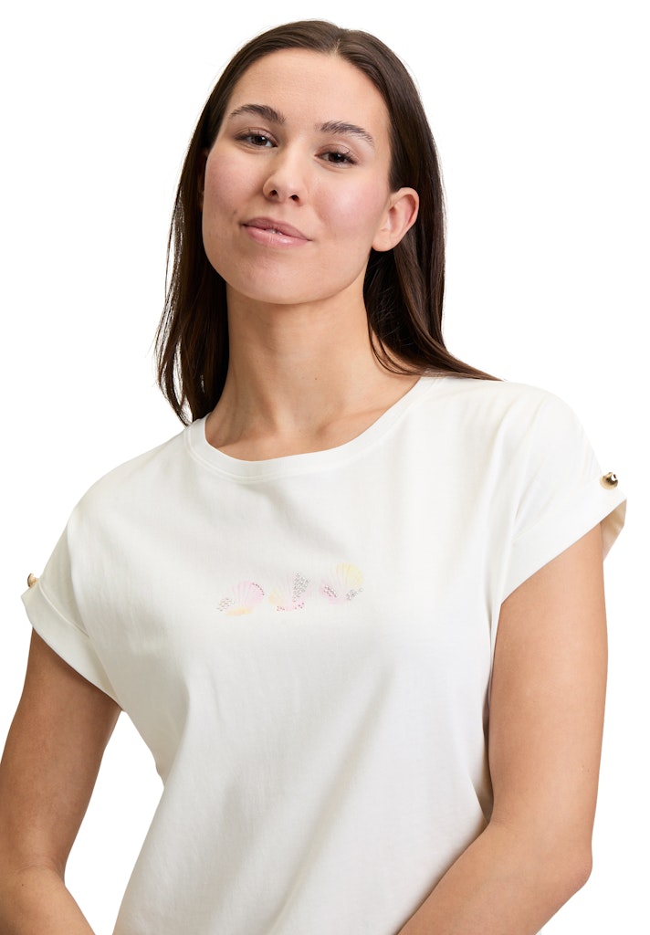 Cartoon Damen T-Shirts Patch Cream/Ros
