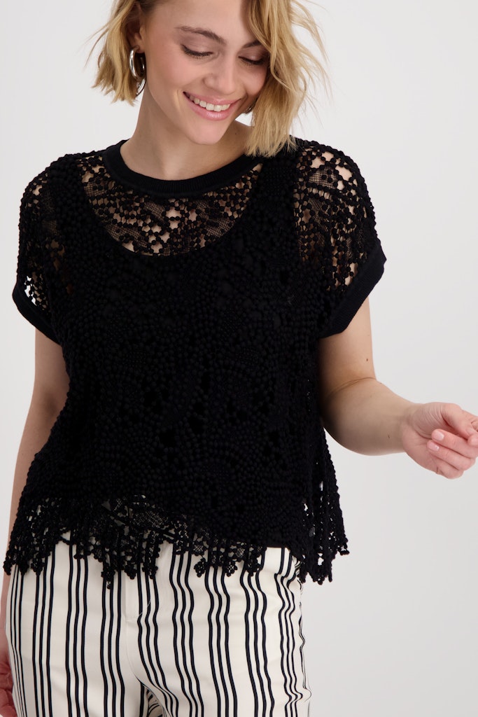 Monari Damen Pullover Schwarz