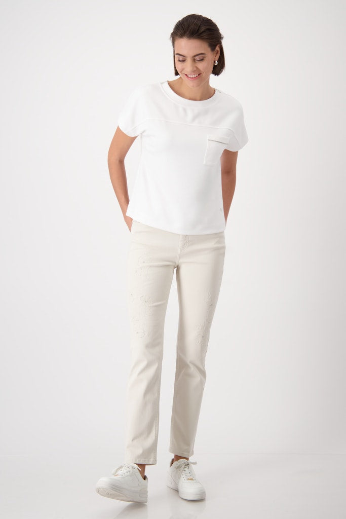Monari Damen T-Shirts  Cream