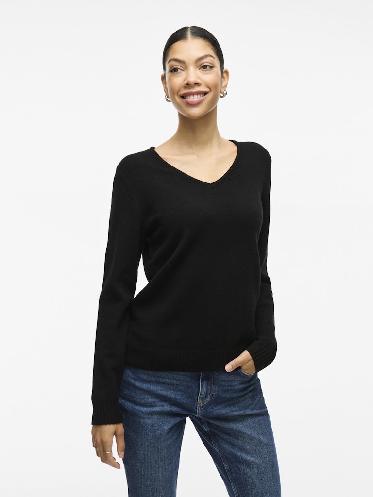 Vila Damen Pullover Black