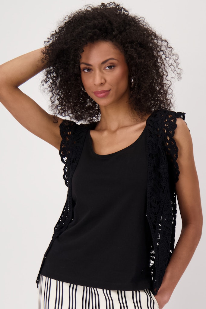 Monari Damen Tops Schwarz