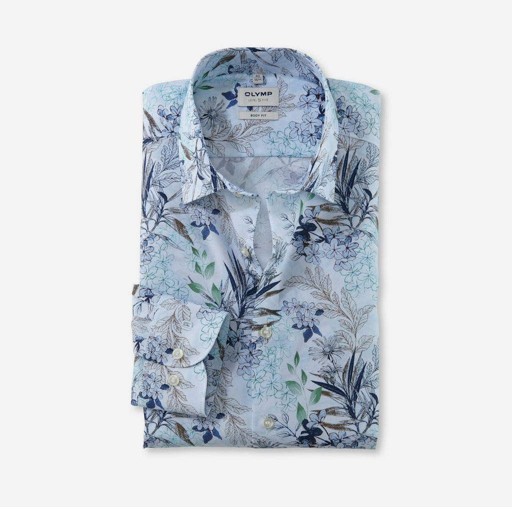 Olymp Herren Hemden lang  Bleu