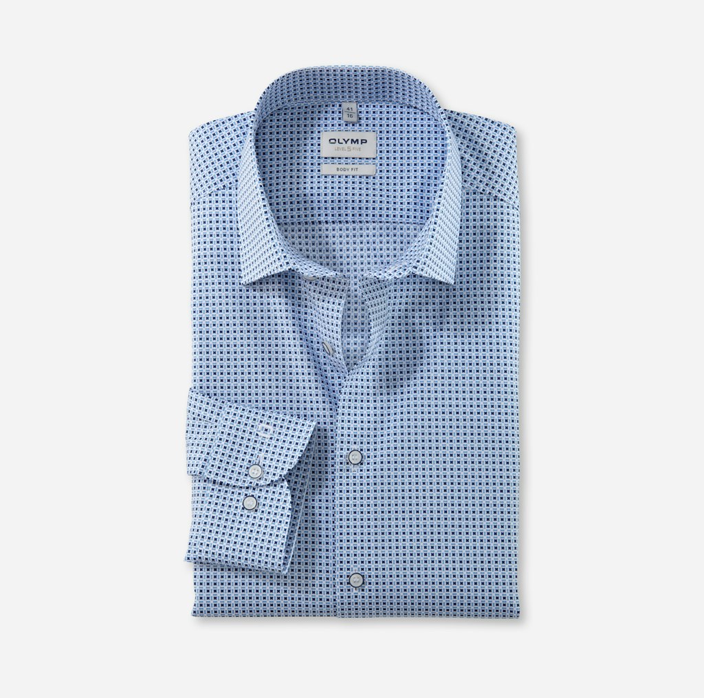 Olymp Herren Hemden lang  Blau