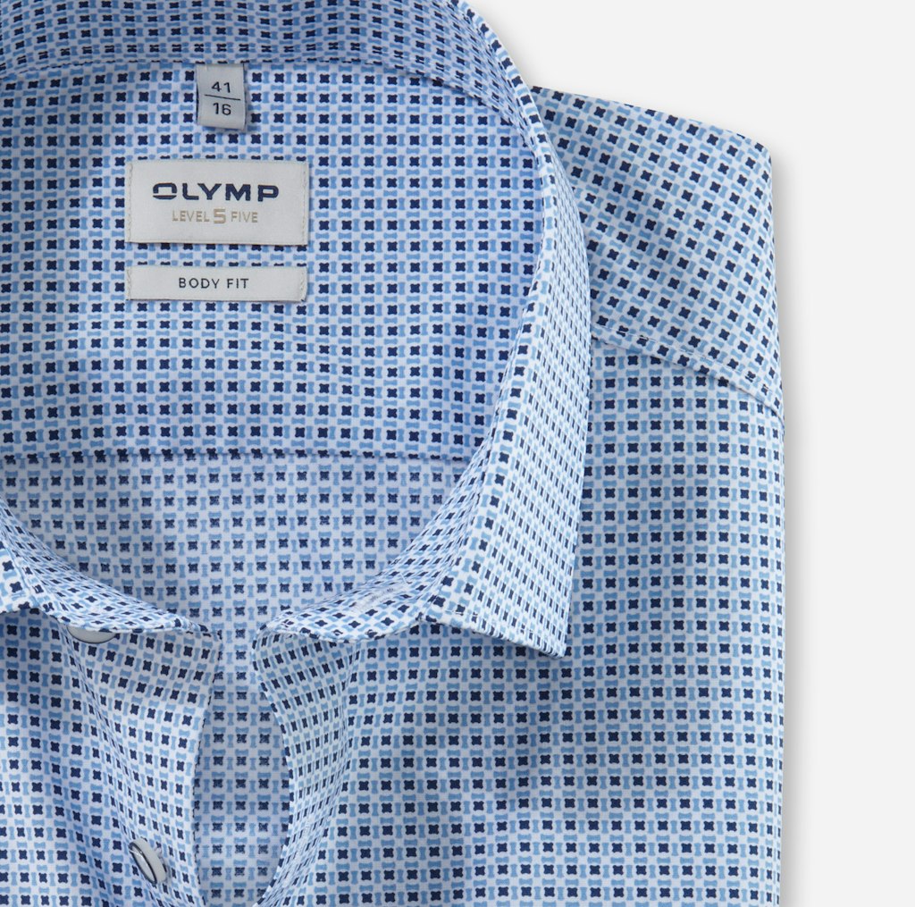 Olymp Herren Hemden lang  Blau