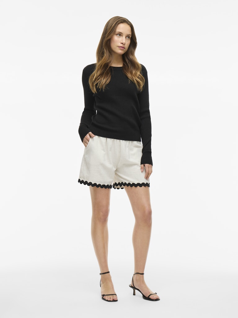 Vila Damen Shorts Birch/Black Bea