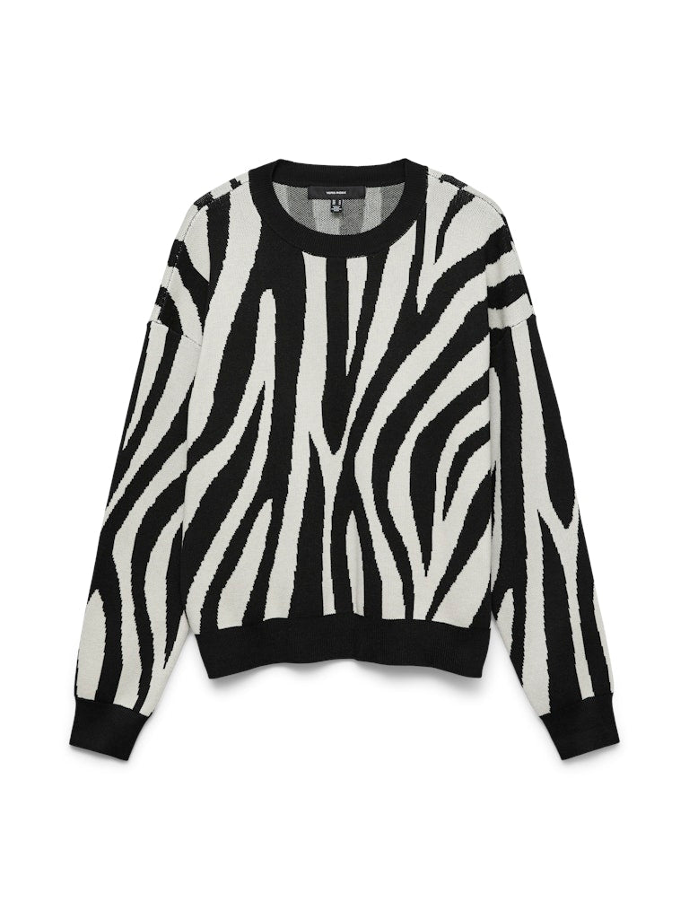 Vero Moda Damen Pullover Birch/W. Black