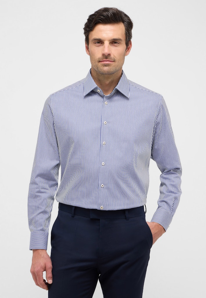 Eterna Herren Hemden lang  Marine