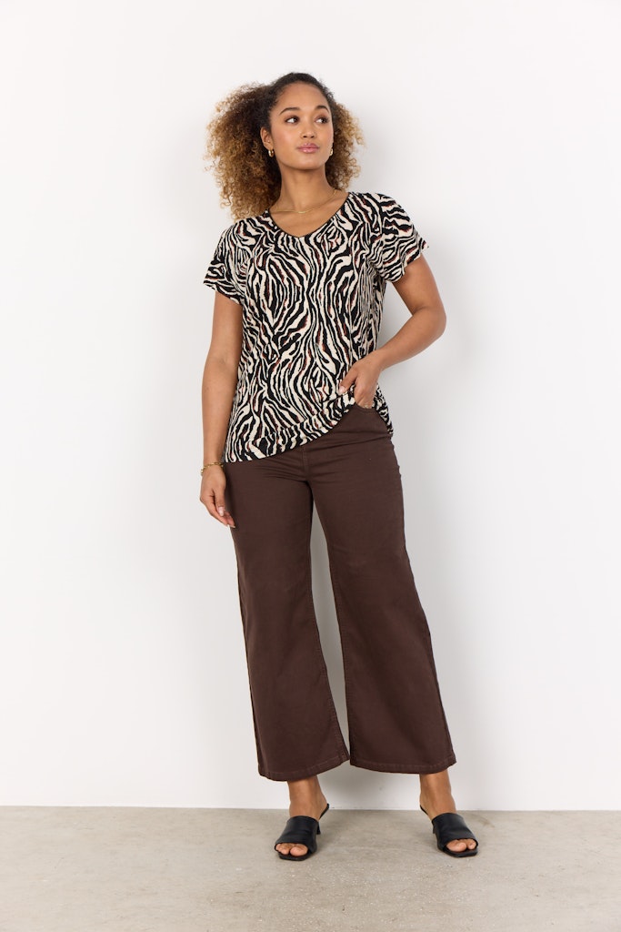 Soya Concept Damen T-Shirts Black Combi