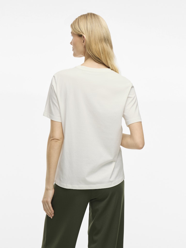 Vila Damen T-Shirts Snow White/Leaf
