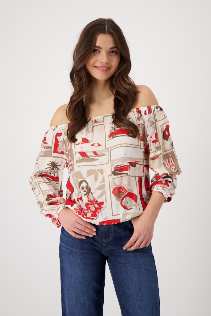 Monari Damen Blusen  Red Gemuste