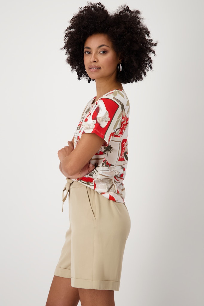 Monari Damen T-Shirts Red Gemustert