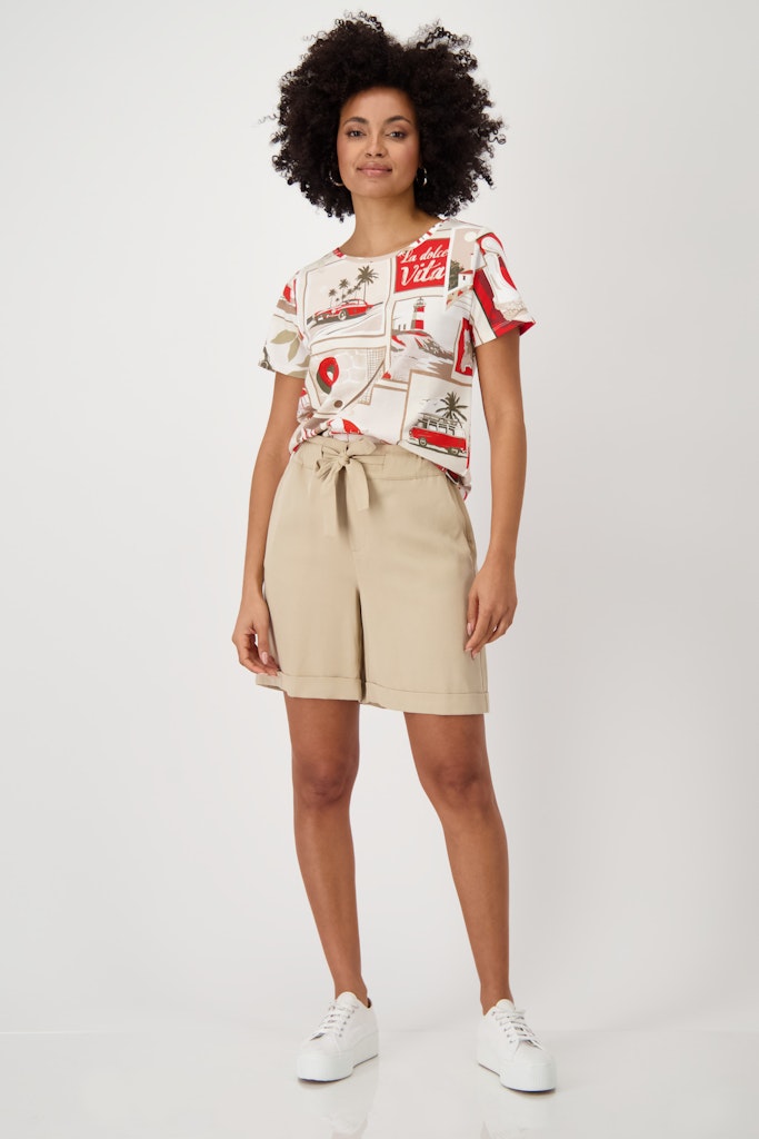 Monari Damen T-Shirts Red Gemustert