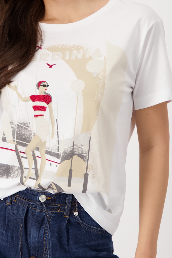 Monari Damen T-Shirts  Cream