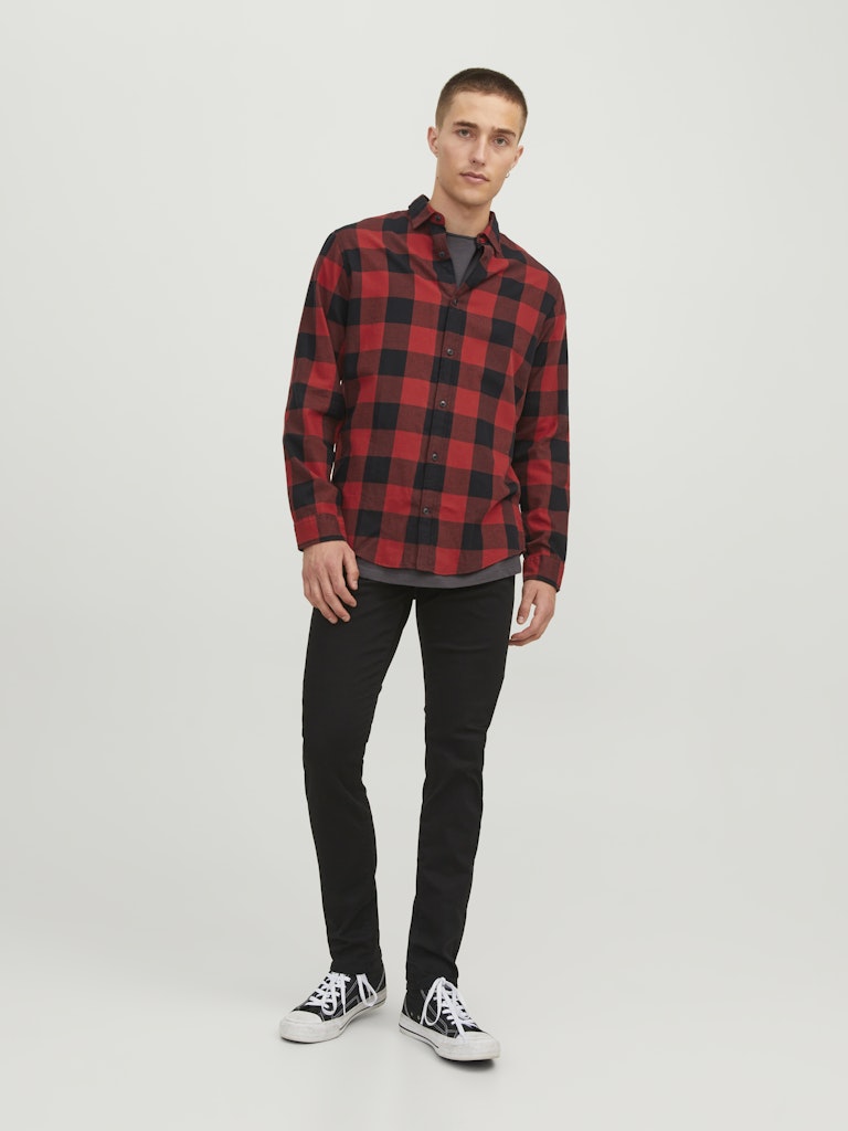 Jack & Jones Herren Hemden lang Brick Red/Slim