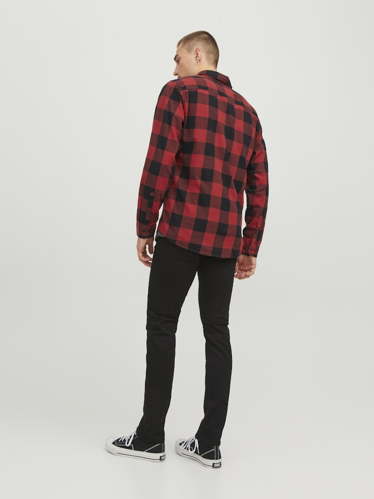 Jack & Jones Herren Hemden lang Brick Red/Slim