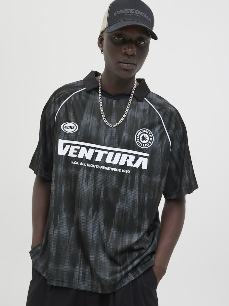 Jack & Jones Herren Polo-Shirts Black/Asphalt