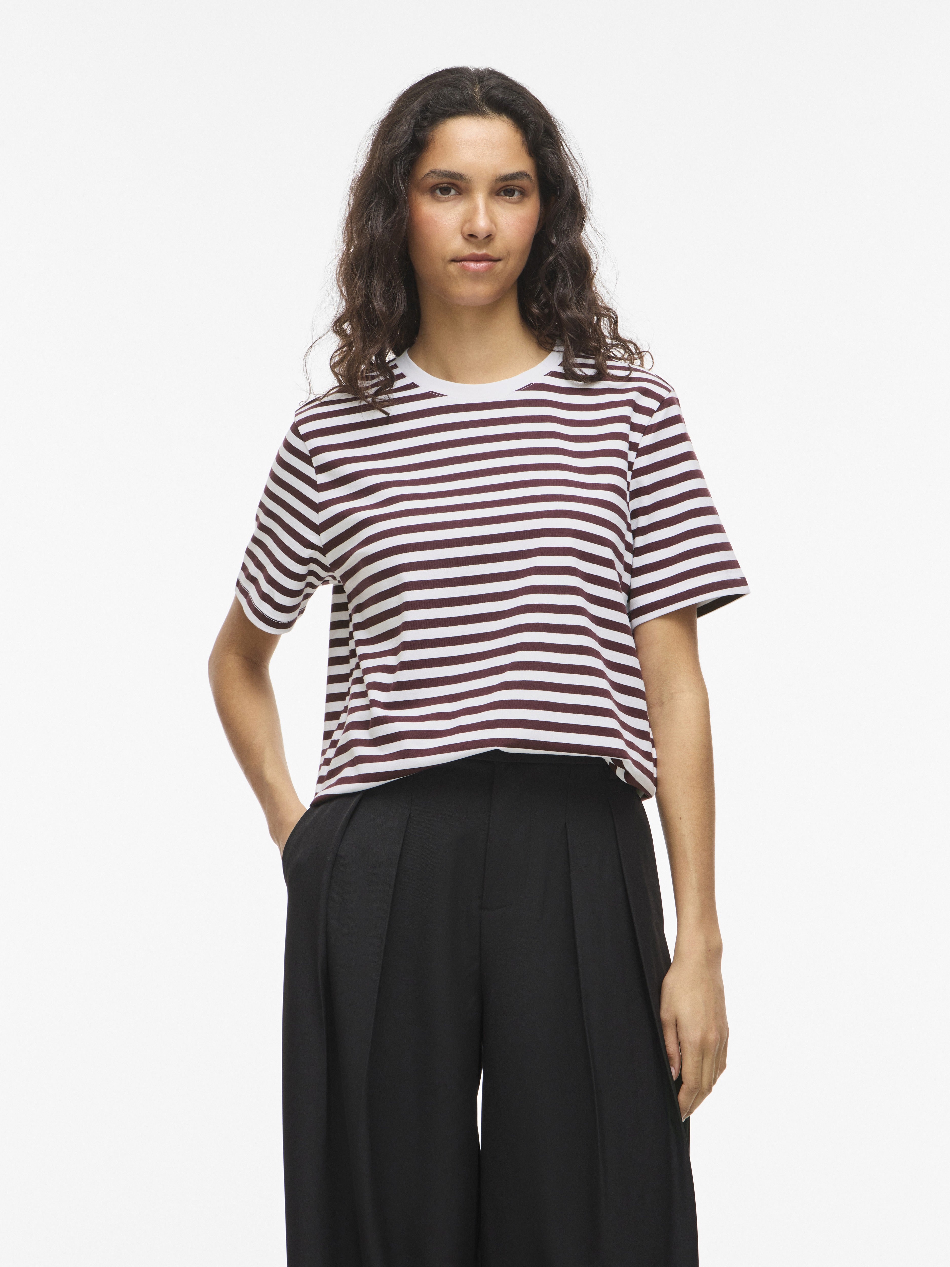 Vila Damen T-Shirts Port Royale/Opt