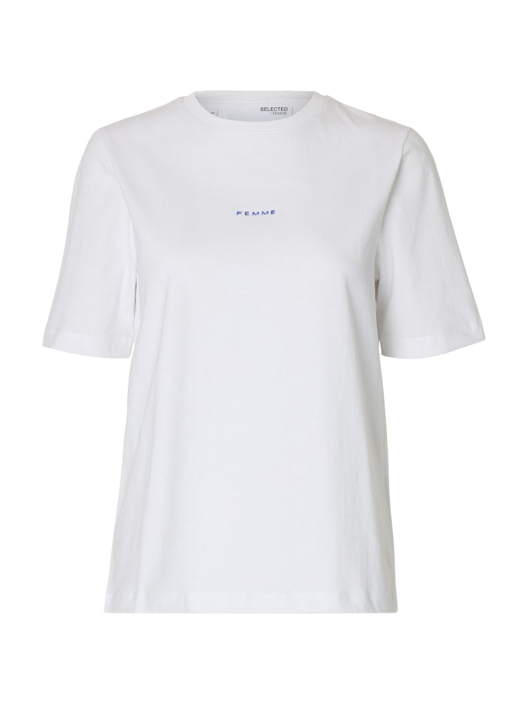 Selected Femme Damen T-Shirts Bright White/Da