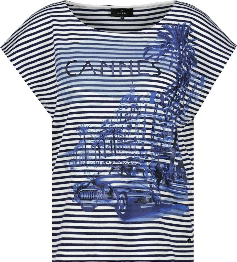 Monari Damen T-Shirts Navy Blue Ringe