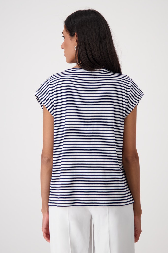 Monari Damen T-Shirts Navy Blue Ringe