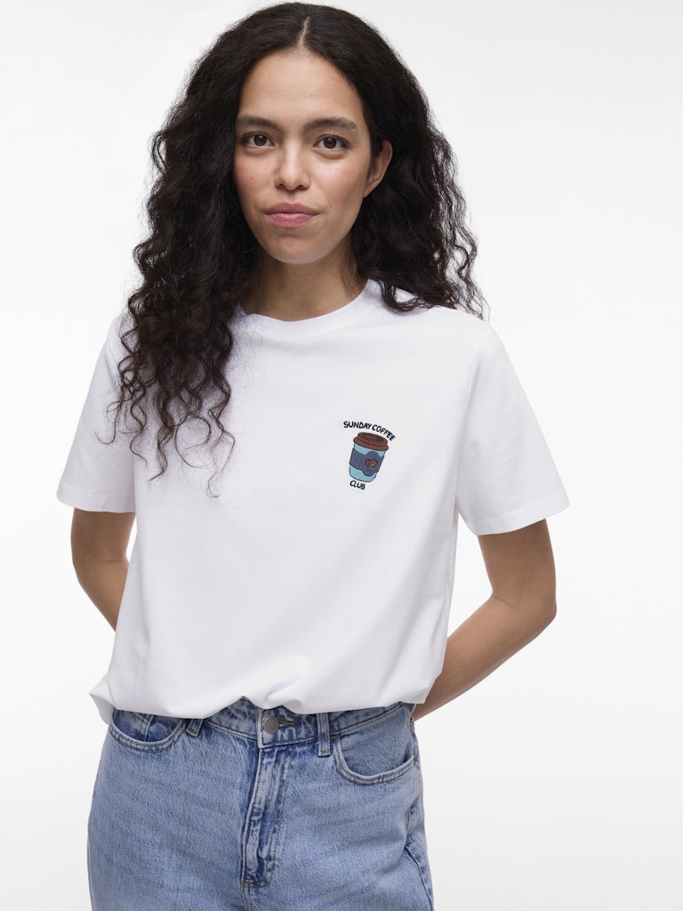 Vila Damen T-Shirts Bright White/Em