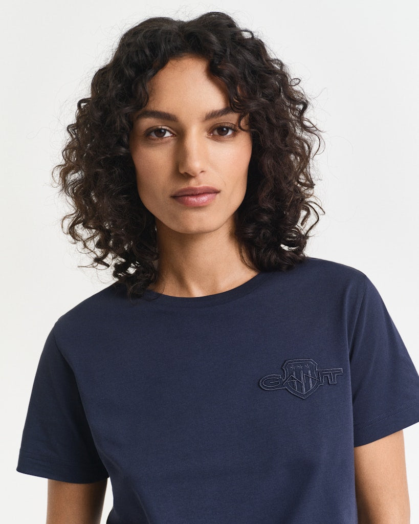 Gant Damen T-Shirts Evening Blu