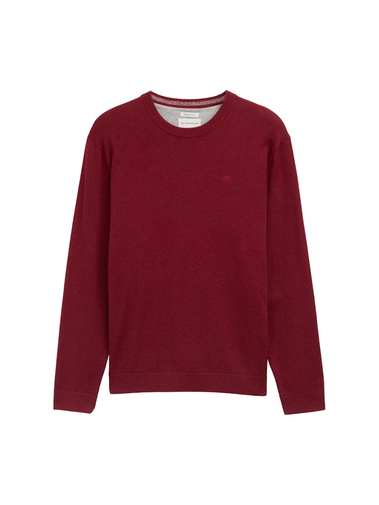 Tom Tailor Herren Pullover Dark Samba Red