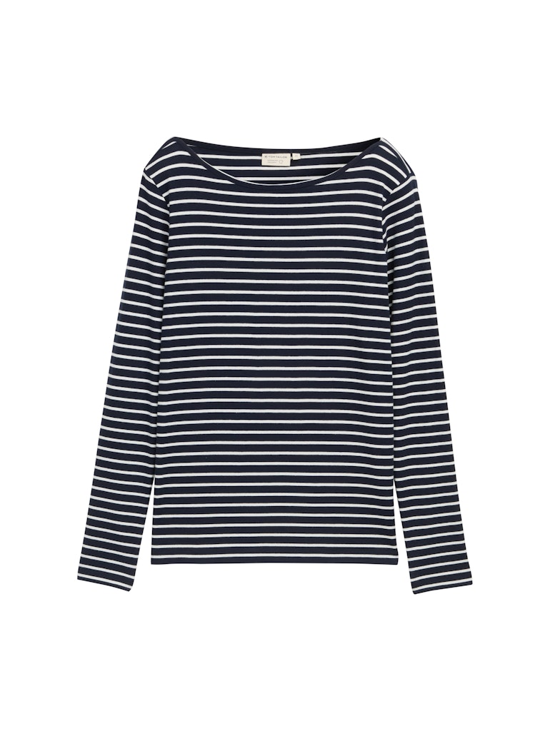 Tom Tailor Damen T-Shirts Navy Offwhite T