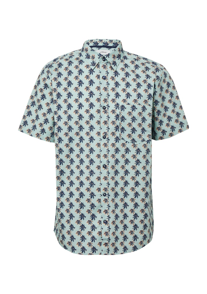 S. Oliver red Herren Hemden kurz Blue Green