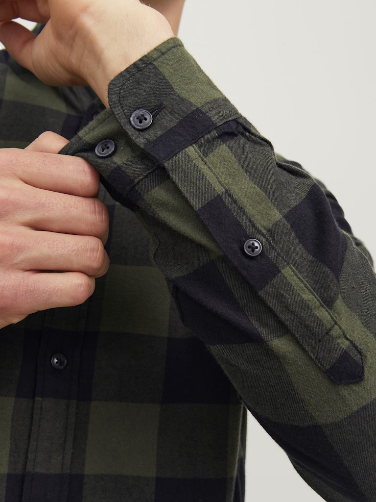 Jack & Jones Herren Hemden lang Dusty Olive/Sli