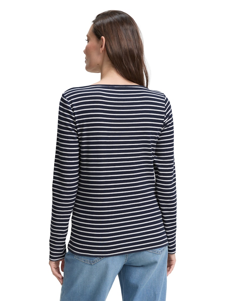 Tom Tailor Damen T-Shirts Navy Offwhite T