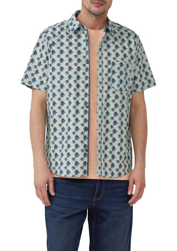 S. Oliver red Herren Hemden kurz Blue Green