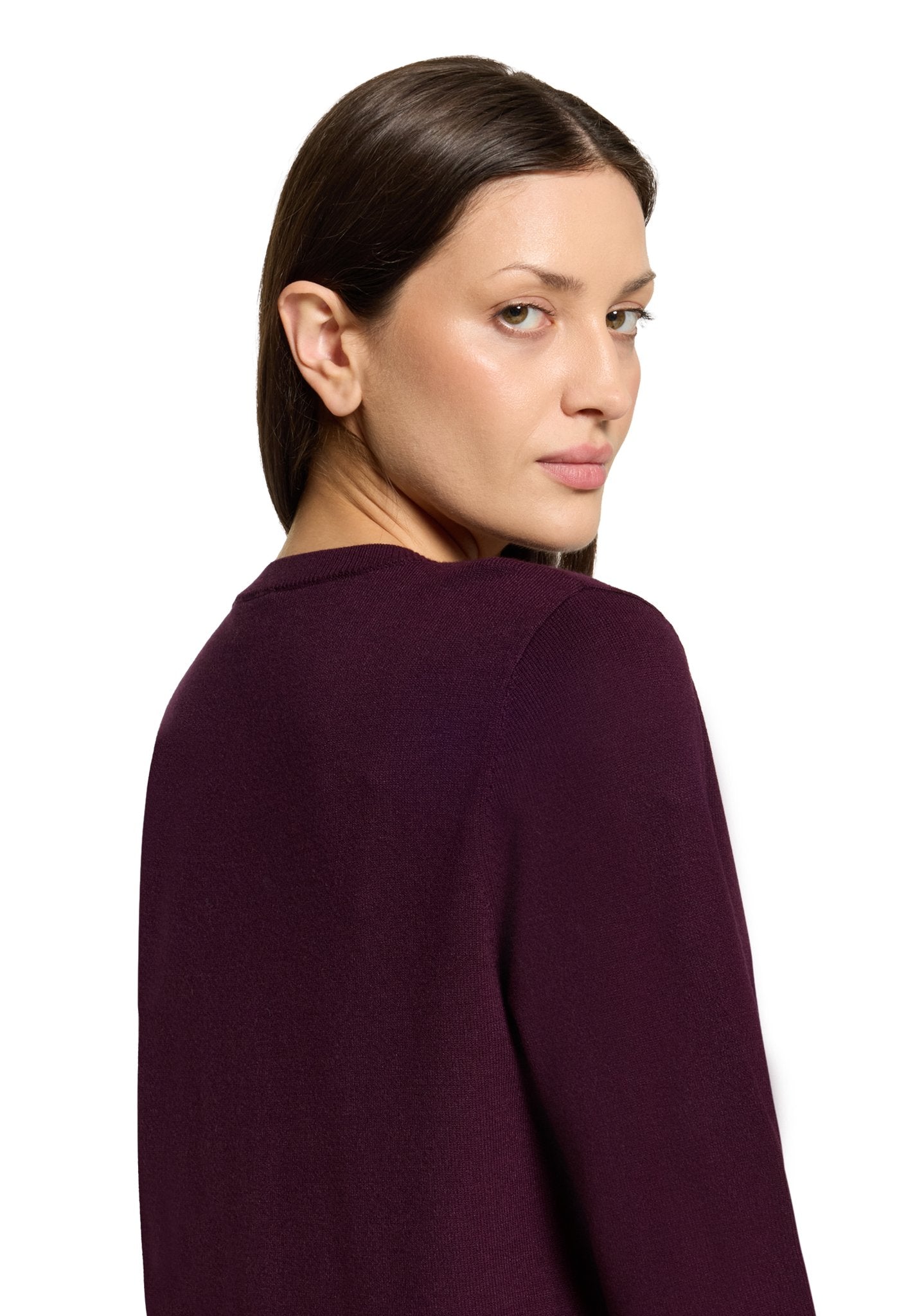 Cartoon Damen Strickjacken Dark Dahlia