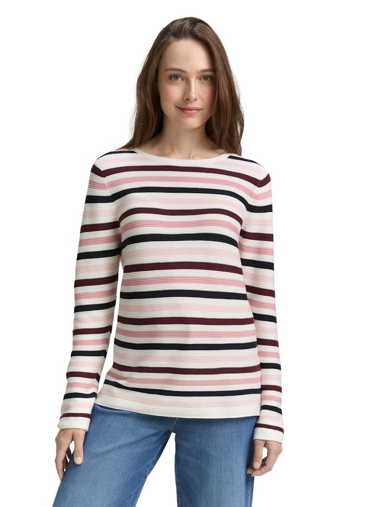 Tom Tailor Damen Pullover Rose Ottoman Kn