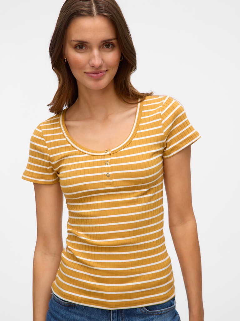 Vero Moda Damen T-Shirts Harvest Gold/Sn