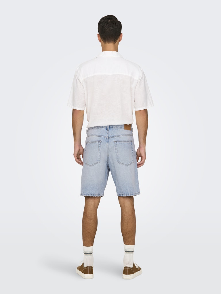 Only & Sons Herren Shorts Light Blue Deni