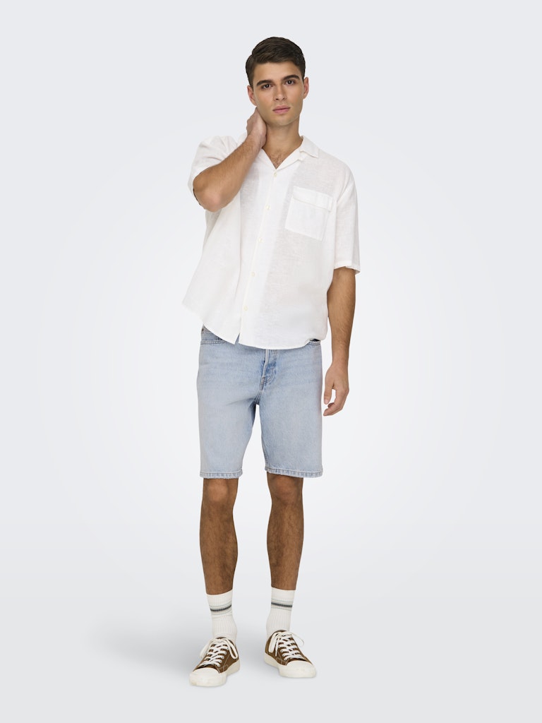 Only & Sons Herren Shorts Light Blue Deni