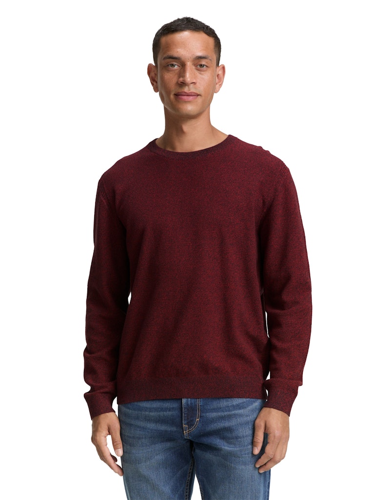 Tom Tailor Herren Pullover Samba Red Navy