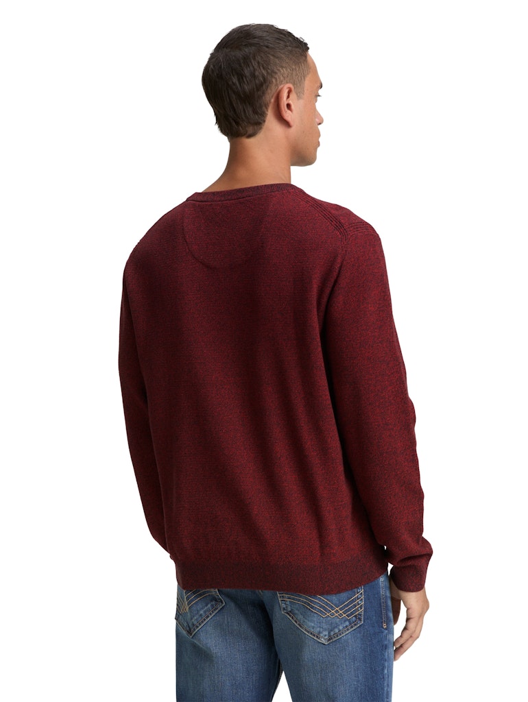 Tom Tailor Herren Pullover Samba Red Navy