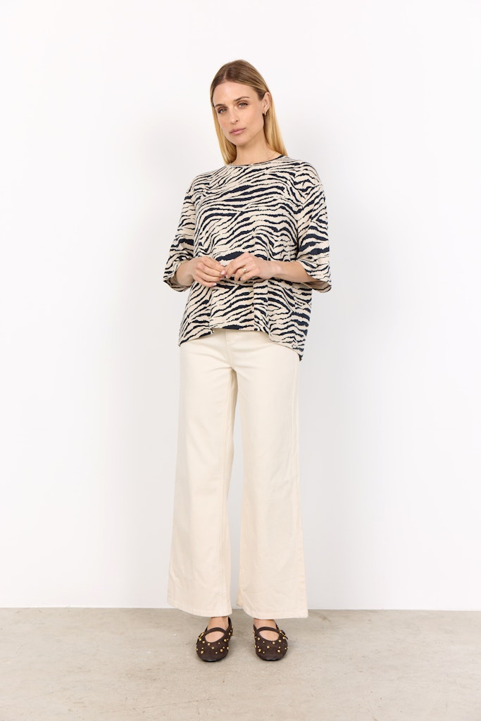 Soya Concept Damen T-Shirts Black Combi