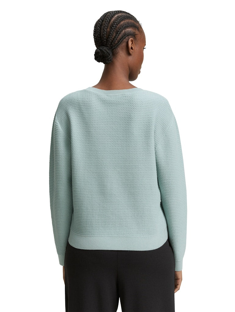 Tom Tailor denim Damen Pullover Silver Cloud Bl