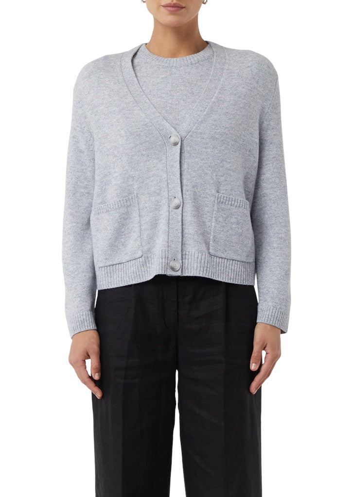 Comma Damen Strickjacken Grey/Black