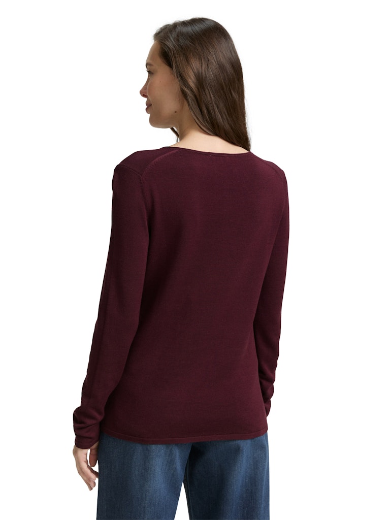Tom Tailor Damen Pullover Bordeaux Red