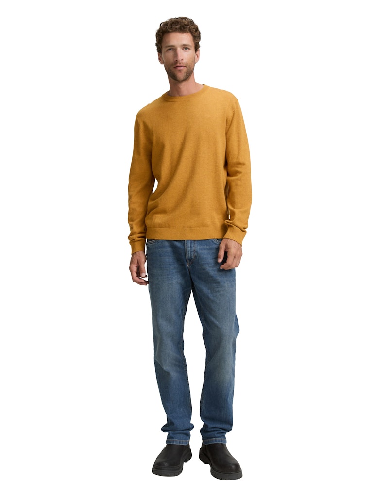 Tom Tailor Herren Pullover Mustard Melange
