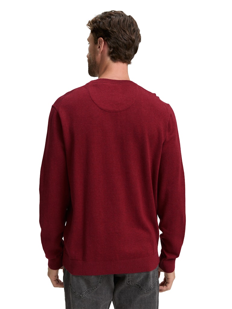 Tom Tailor Herren Pullover Dark Samba Red