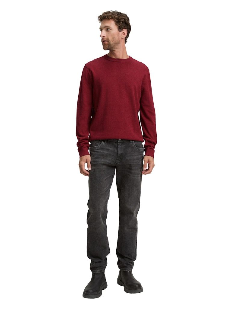 Tom Tailor Herren Pullover Dark Samba Red