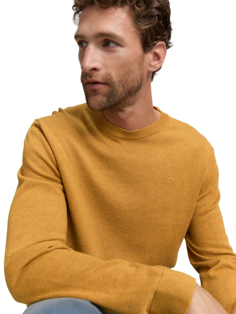Tom Tailor Herren Pullover Mustard Melange