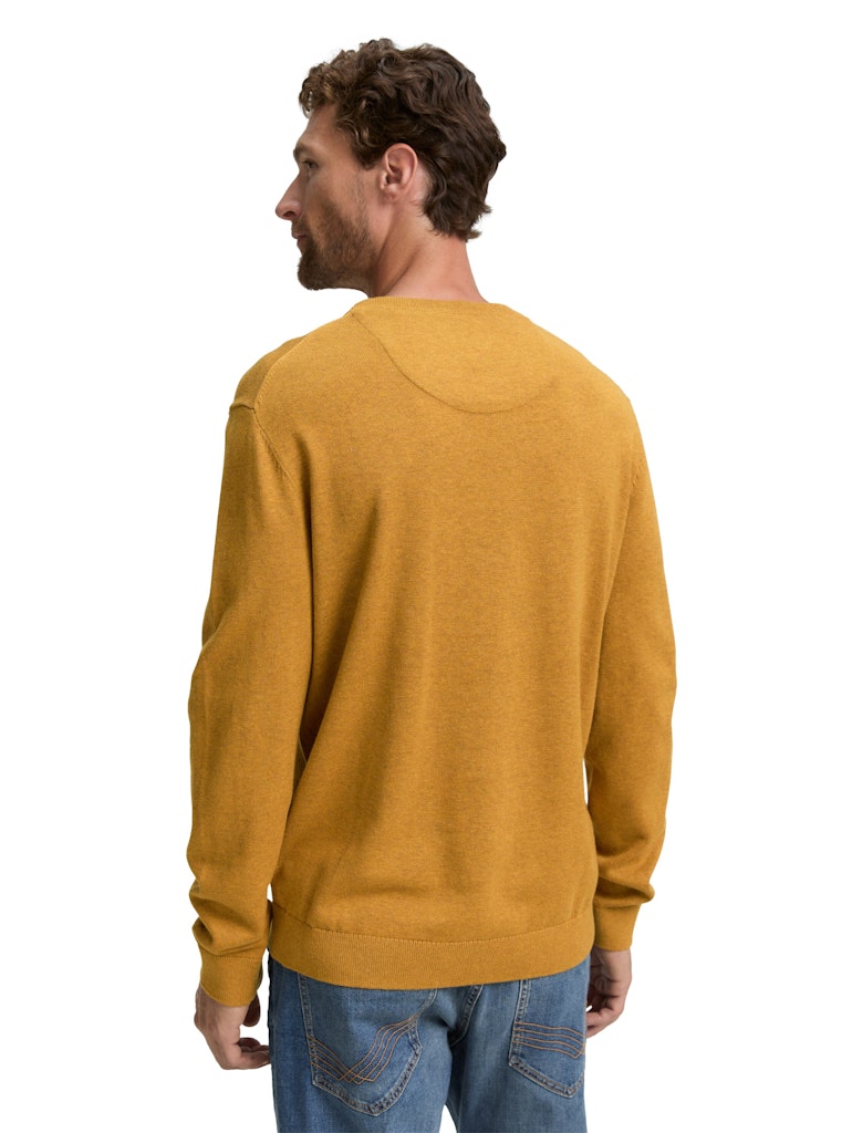 Tom Tailor Herren Pullover Mustard Melange