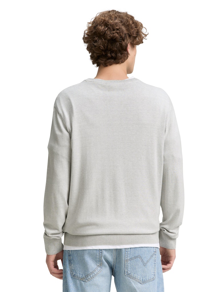 Tom Tailor denim Herren Pullover Off White Plate