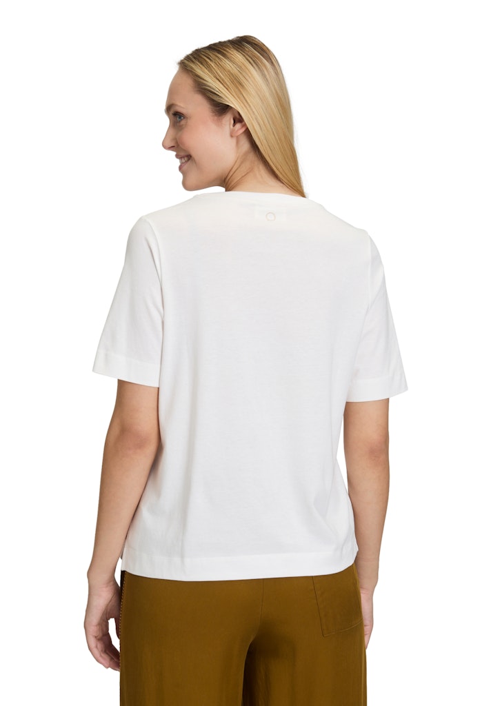 Cartoon Damen T-Shirts Patch Cream/Bei
